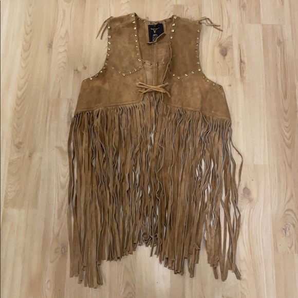 Jackets & Blazers - Vintage Leather Fringe Vest